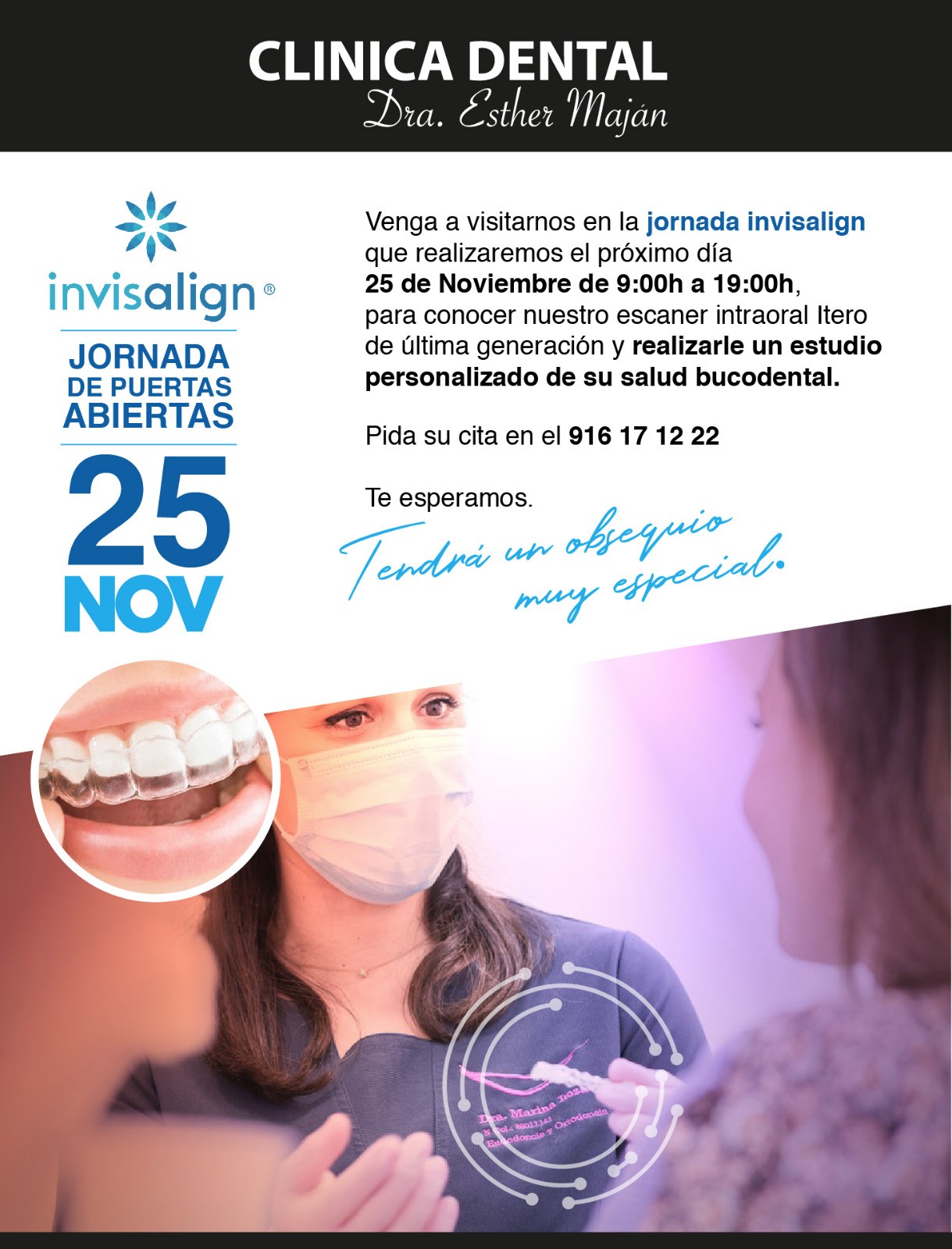 Clínica Dental de la Dentista Dra. Esther Maján en Móstoles. Tfno: 91 617 12 22. C/ del Pintor Picasso 5 (Posterior) Móstoles (Madrid) con 25 años de experiencia en el sector. Estamos abiertos en el siguiente horario: L y X: 9:30 a 13:00 / 14:30 a 20:00. M y J: 08:30 a 20:00. V: 9:30 a 14:00 / 15:00 a 19:00 H. Consulte nuestras ofertas y promociones dentales. Centro Dental Consultorio Odontológico en Mostoles con reconocidos Dentistas, Ortodoncistas, Odontopediatras, Higienistas, Especialistas en estética dental y con excelentes opiniones de nuestros pacientes. Teléfonos Contacto de nuestros dentistas: 91 617 12 22 / 681 117 888. E-mail contacto: contacto@clinicamajan.com Web: https://www.clinicamajan.com ATENCIÓN: DEBIDO AL ÉXITO DE NUESTRA PROMOCIÓN, MANTENEMOS NUESTRA OFERTA DEL 25% DE DESCUENTO EN "ORTODONCIAS INVISIBLES INVISALIGN" DURANTE EL MES DE MAYO, PUES EN CLÍNICA DENTAL MAJÁN CUIDAMOS A NUESTROS CLIENTES. EN CLÍNICA DENTAL ESTHER MAJÁN QUEREMOS PREMIAR A NUESTROS CLIENTES CON UN DESCUENTO DEL 25% EN ORTODONCIAS INVISIBLES REALIZADAS CON LA RECONOCIDA TECNOLOGÍA INVISALIGN PARA TRATAMIENTOS ORTODÓNTICOS INVISIBLES TRANSPARENTES CON FERULAS ALINEADORES INVISIBLES. NUESTROS PRESTIGIOSOS ORTODONCISTAS DENTISTAS LES INFORMARÁN DE LA OFERTA Y DE LAS VENTAJAS DE DICHA TÉCNICA DE TRATAMIENTO DENTAL ODONTOLÓGICO COMO SON LAS ORTODONCIAS. Clínica Dental de la Dentista Dra. Esther Maján en Móstoles”. Dirección: Calle del Pintor Picasso 5 (Posterior) 28932 Móstoles (Madrid) con 25 años de experiencia en el sector. Estamos abiertos en el siguiente horario: L y X: 9:30 a 13:00 / 14:30 a 20:00. M y J: 08:30 a 20:00. V: 9:30 a 14:00 / 15:00 a 19:00 H. Centro Dental Consultorio Odontológico en Mostoles con reconocidos Dentistas Ortodoncistas Higienistas Odontopediatras Odotopediatría y con excelentes opiniones de nuestros pacientes. Teléfonos Contacto de nuestros dentistas: 91 617 12 22 / 681 117 888. E-mail contacto: contacto@clinicamajan.com https://www.clinicamajan.com DESCUENTOS ORTODONCIAS INVISIBLES FAMILIAS NUMEROSAS ZONA SUR DE MADRID, OFERTAS ORTODONCIAS INVISIBLES EN MOSTOLES, OFERTAS PROMOCIONES DENTALES MAYO EN ORTODONCIAS INVISIBLES, ORTODONCIAS INVISALIGN MOSTOLES, ORTODONCIAS INVISALIGN MÓSTOLES MADRID PRECIOS CLÍNICAS DENTALES DENTISTAS, ORTODONCIAS MOSTOLES, ORTODONCISTAS ECONOMICOS ORTODONCIAS INVISIBLES ALIGNERS TRANSPARENTES MOSTOLES, PRESUPUESTOS ECONOMICOS ORTODONCIA INVISIBLE ZONA SUR MADRID, PROMOCIONES DESCUENTOS ORTODONCIA INVISIBLE EN ZONA SUR DE MADRID #DentistaMóstoles #DentistasMóstoles #ClinicaDentalMóstoles #ClínicasDentalesMóstoles #OrtodoncistaMóstoles #OrtodoncistasMóstoles #TratamientosDentalesMóstoles #OrtodonciasInvisibles #OrtodoncistasMóstoles #PresupuestosOrtodonciasInvisiblesInvisalign #TratamientosDentalesEconómicosMóstoles #ClinicasDentalesRecomendables #ClinicasDentalesRecomendadasMóstoles #MejorClínicaDentalMóstoles #MejoresDentistasMóstoles #DentistasEspañolesMóstoles #TacDentalesMóstoles #RadiografíasBucalesMóstoles #OdontopediatríaMóstoles #RevisionesDentalesNiñosMóstoles ALIGNERS INVISALIGN PRESUPUESTOS ECONÓMICOS MÓSTOLES MADRID ALIGNERS INVISALIGN PRESUPUESTOS ECONÓMICOS MÓSTOLES MADRID CLINICAS DENTALES ORTODONCIAS INVISALIGN INVISIBLES TRANSPARENTES OFERTAS CLINICAS DENTALES ORTODONCIAS INVISALIGN INVISIBLES TRANSPARENTES OFERTAS ORTODONCISTAS ECONOMICOS ORTODONCIAS INVISIBLES ALIGNERS TRANSPARENTES MOSTOLES ORTODONCISTAS ECONOMICOS ORTODONCIAS INVISIBLES ALIGNERS TRANSPARENTES MOSTOLES ORTODONCIA INVISIBLE TRANSPARENTE INVISALIGN MÓSTOLES MADRID ORTODONCIA INVISIBLE TRANSPARENTE INVISALIGN MÓSTOLES MADRID ORTODONCISTAS ECONOMICOS ORTODONCIAS INVISIBLES ALIGNERS ORTODONCISTAS ECONOMICOS ORTODONCIAS INVISIBLES ALIGNERS PRESUPUESTOS DE ORTODONCIAS INVISIBLES MÓSTOLES MADRID PRESUPUESTOS DE ORTODONCIAS INVISIBLES MÓSTOLES MADRID TRATAMIENTOS ORTODÓNTICOS NIÑOS ADULTOS ADOLESCENTES ALINEADORES DENTALES INVISIBLES ECONÓMICOS TRATAMIENTOS ORTODÓNTICOS NIÑOS ADULTOS ADOLESCENTES ALINEADORES DENTALES INVISIBLES ECONÓMICOS VENTAJAS ALINEADORES DENTALES ORTODONCIAS ESTÉTICAS VENTAJAS ALINEADORES DENTALES ORTODONCIAS ESTÉTICAS ORTODONCIAS INVISALIGN MÓSTOLES MADRID PRECIOS CLÍNICAS DENTALES DENTISTAS ORTODONCIAS INVISALIGN MÓSTOLES MADRID PRECIOS CLÍNICAS DENTALES DENTISTAS ALIGNERS INVISALIGN PRESUPUESTOS ECONÓMICOS MÓSTOLES MADRID, CLINICAS DENTALES ORTODONCIAS INVISALIGN INVISIBLES TRANSPARENTES OFERTAS, ODONCISTAS ECONOMICOS ORTODONCIAS INVISIBLES ALIGNERS, ORTODONCIA INVISIBLE TRANSPARENTE INVISALIGN MOSTOLES MADRID, ORTODONCISTAS ECONOMICOS ORTODONCIAS INVISIBLES ALIGNERS, PRESUPUESTOS DE ORTODONCIAS INVISIBLES MOSTOLES MADRID, TRATAMIENTOS ORTODÓNTICOS NIÑOS ADULTOS ADOLESCENTES ALINEADORES DENTALES INVISIBLES ECONÓMICOS, VENTAJAS ALINEADORES DENTALES ORTODONCIAS ESTÉTICAS #DentistaMóstoles #DentistasMóstoles #ClinicaDentalMóstoles #ClínicasDentalesMóstoles #OrtodoncistaMóstoles #OrtodoncistasMóstoles #TratamientosDentalesMóstoles #OrtodonciasInvisibles #OrtodoncistasMóstoles #PresupuestosOrtodonciasInvisiblesInvisalign #TratamientosDentalesEconómicosMóstoles #ClinicasDentalesRecomendables #ClinicasDentalesRecomendadasMóstoles #MejorClínicaDentalMóstoles #MejoresDentistasMóstoles #DentistasEspañolesMóstoles #TacDentalesMóstoles #RadiografíasBucalesMóstoles #OdontopediatríaMóstoles #RevisionesDentalesNiñosMóstoles #DentistasNiñosAdolescentesMóstoles #OfertasTratamientosDentalesMóstoles #PromocionesOfertasFamiliasNumerosasDentistasMóstoles #ClínicasDentalesOfertasFamiliasNumerosas #RadiografíasDentalesMóstoles #TacDentalesMóstoles #TelerradiografíasMóstoles #tacsbucales #Radiografías3DMóstoles #RadiografíasBucalesMóstoles #PruebasRadiológicasDentales #PruebasDentatesMóstoles #DentistasMóstoles #ClínicasDentalesMóstoles #OrtodonciasInvisiblesMóstoles #OfertasOrtodonciasInvisibles #OrtodonciaInvisibleZonaSurMadrid #PresupuestosOrtodonciasInvisibles #OfertasOrtodonciasInvialign #PromocionesOrtodonciasInvisalign #DescuentosOrtodonciasInvisialign #OrtodonciasMóstoles #OrtodonciasMóstolesMadrid #OrtodonciasAlignersInvisiblesTransperentesMadrid #OdontologosMóstoles #EsteticaDentalMóstoles #DentistasEstéticos #CosméticaDentalMóstoles #ClinicasDentalesMóstoles #EndodonciasMóstoles #EndodonciaEconómicasMóstoles #PreciosPresupuestosEndodonciasMóstoles #DentistasEndodonciasMóstoles #ClínicasDentalesMóstoles #OdontopediatríaMóstoles #OdontopediatrasMóstoles #DentistasNiñosMóstoles #ClínicasDentalesNiñosMóstoles #RevisionesDentalesNiñosMóstoles #DentistasMóstoles https://youtu.be/G6zLOzoWypc “ATENCIÓN OFERTA: 25% DE DESCUENTO EN ORTODONCIAS INVISIBLES INVISALIGN DEL 1 AL 31 DE MAYO”. EN CLÍNICA DENTAL ESTHER MAJÁN QUEREMOS PREMIAR A NUESTROS CLIENTES CON UN DESCUENTO DEL 25% EN ORTODONCIAS INVISIBLES REALIZADAS CON LA RECONOCIDA TECNOLOGÍA INVISALIGN PARA TRATAMIENTOS ORTODÓNTICOS INVISIBLES TRANSPARENTES CON FERULAS ALINEADORES INVISIBLES. NUESTROS PRESTIGIOSOS ORTODONCISTAS DENTISTAS LES INFORMARÁN DE LA OFERTA Y DE LAS VENTAJAS DE DICHA TÉCNICA DE TRATAMIENTO DENTAL ODONTOLÓGICO. MÓSTOLES “Clínica Dental de la Dentista Dra. Esther Maján en Móstoles”. Está abierta. Dirección: Calle del Pintor Picasso 5 (Posterior) 28932 Móstoles (Madrid). Estamos abiertos en el siguiente horario: L y X: 9:30 a 13:00 / 14:30 a 20:00. M y J: 08:30 a 20:00. V: 9:30 a 14:00 / 15:00 a 19:00 H. Centro Dental Consultorio Odontológico en Mostoles con excelentes opiniones de nuestros pacientes. Teléfonos Contacto de nuestros dentistas: 91 617 12 22 / 681 117 888. Email contacto contacto@clinicamajan.com En Clínica dental Esther Maján estamos en vanguardia en el uso de nuevas tecnologías que se ha demostrado eficientes en tratamientos dentales y ese es el caso de Invisalign, que ha demostrado su seguridad y calidad en todo tipo de ortodoncias invisibles con aligners alineadores dentales transparentes que se fabrican a medida para cada cliente y son muy eficientes en el aspecto estético de los tratamientos dentales odontológicos. Invisalign Preguntas más frecuentes. ¿Qué es Invisalign y cómo funciona? ¿Qué es Invisalign? El tratamiento Invisalign es una forma prácticamente invisible de alinear los dientes. Usando tecnología avanzada de imágenes computarizadas en 3D, el sistema Invisalign muestra su plan de tratamiento completo basado en la evaluación de su Doctor Invisalign, desde la posición inicial de sus dientes hasta la posición final deseada. Los aligners, alineadores dentales transparentes se fabrican de manera personalizada para que sus dientes se muevan poco a poco. Cada aligner se lleva puesto durante aproximadamente 1-2 semanas antes de ser reemplazado por el siguiente, y los dientes se van moviendo gradualmente hacia la posición final proyectada. El tiempo de tratamiento depende de sus necesidades específicas y será determinado por nuestros ortodoncistas. ¿Cómo funciona Invisalign? Los aligners alineadores dentales transparentes de Invisalign mueven los dientes siguiendo una serie de movimientos cuidadosamente controlados y programados. Por tanto, en cada etapa se permite únicamente el movimiento de determinados dientes, siguiendo un plan de tratamiento Invisalign para dicha etapa en particular. ¿Cuánto tiempo dura el tratamiento Invisalign? La duración del tratamiento depende de su complejidad y generalmente es comparable al de los brackets tradicionales. Su Invisalign Provider le puede dar información más detallada. ¿Cuáles son las ventajas de Invisalign? Los aligners alineadores dentales transparentes de Invisalign son prácticamente invisibles y casi nadie notará que está enderezando sus dientes. Como los alineadores dentales transparentes de Invisalign son extraíbles, durante el tratamiento podrá comer y beber todo lo que desee simplemente quitándose los aligners alineadores dentales. También puede quitarse los alineadores dentales transparentes para cepillarse y usar hilo dental y así mantener su rutina de higiene oral habitual. Se recomienda llevar puestos los aligners alineadores dentales durante al menos 22 horas al día. A diferencia de los aparatos fijos tradicionales, estos dispositivos no llevan alambres ni brackets metálicos. Esto significa que en la mayoría de los casos se dedica menos tiempo a los ajustes en la consulta del Invisalign Provider. El sistema Invisalign le permite ver los resultados y el plan de tratamiento de forma virtual antes de comenzar para que pueda ver el aspecto que se prevé que tendrán sus dientes al término del tratamiento. ¿Es esta una nueva forma de enderezar los dientes? Los dentistas y los ortodoncistas llevan años utilizando con éxito aparatos extraíbles. Sin embargo, el sistema Invisalign utiliza la tecnología 3D de Align Technology y la fabricación a medida en masa para tratar una amplia diversidad de casos de pacientes que desean enderezar sus dientes. El software ClinCheck permite a los pacientes ver su plan de tratamiento desde el principio hasta el final antes de comenzarlo. ¿Cuántos pacientes se están tratando con Invisalign? Más de 4,5 millones1 de pacientes han sido tratados ya en todo el mundo con el sistema Invisalign. ¿Cuántos años tiene la empresa? Align Technology, Inc., la empresa que fabrica Invisalign, se fundó en 1997. Technology ¿Cuánto tiempo tiene la tecnología? En 1945, el doctor H. D. Kiesling vaticinó que un día la tecnología moderna permitiría usar una serie de colocadores dentales para producir el tipo de movimientos necesarios para realizar un tratamiento ortodóncico integral. Actualmente Align Technology utiliza avanzada tecnología por ordenador para producir Invisalign, una serie de aligners alineadores dentales transparentes personalizados. El paciente tiene que llevar puestos los aligners alineadores dentales secuencialmente para generar movimientos dentales graduales en las arcadas superior e inferior. Los aligners alineadores dentales ¿De qué están hechos los aligners alineadores dentales y qué aspecto tienen? Los aligners alineadores dentales, prácticamente invisibles, están hechos de material termoplástico de grado médico fuerte desarrollado en exclusiva para el sistema Invisalign. Los aligners alineadores dentales se personalizan para cada paciente. Invisalign Providers (proveedores suministradores autorizados como Clínica Dental de la Doctora Esther Maján) ¿Cualquier odontólogo puede realizar un tratamiento Invisalign? Aunque el sistema Invisalign se puede usar con la mayoría de filosofías de tratamiento es necesario recibir una formación especial. Todos los ortodoncistas y dentistas interesados en tratar a pacientes con el sistema Invisalign tienen que asistir a formación. Hay más de 110 000 odontólogos y ortodoncistas en todo el mundo formados para tratar a pacientes con el sistema Invisalign. ¿Cada cuánto tiempo hay que pedir cita con un Invisalign Provider una vez iniciado el tratamiento? Los pacientes normalmente acuden a su Invisalign Provider en un periodo de 6 a 8 semanas para comprobar que el tratamiento avanza según lo previsto y para recibir los siguientes juegos de aligners alineadores dentales Invisalign. Su Invisalign Provider lo decidirá en función de su tratamiento. Proceso del tratamiento. ¿Cómo funciona Invisalign? Los aligners alineadores dentales Invisalign mueven los dientes siguiendo una serie de movimientos cuidadosamente controlados y programados. Por tanto, en cada etapa se permite únicamente el movimiento de determinados dientes, siguiendo un plan de tratamiento Invisalign para dicha etapa en particular. ¿Cuánto tiempo dura el tratamiento Invisalign? La duración del tratamiento depende de su complejidad y generalmente es comparable al de los brackets tradicionales. Su Invisalign Provider le puede dar información más detallada. ¿El tratamiento Invisalign es doloroso? Algunas personas pueden experimentar malestar temporal y leve durante unos días cuando se ponen un aligner nuevo al comienzo de cada nueva fase de tratamiento. Esto es normal. Los pacientes describen una sensación de presión. Es una señal de que los aligners alineadores dentales están funcionando y normalmente desaparece en un par de días. ¿Una vez finalizado el tratamiento Invisalign es necesario usar retenedores? Es importante usar un retenedor después de cualquier tratamiento ortodóncico porque mantiene los dientes estables en sus nuevas posiciones. Para que los dientes mantengan su posición ideal lo mejor es llevar puesto el retenedor tal como le indique su Invisalign Provider. En muchos casos el último aligner será el retenedor temporal hasta que se determine la opción de retención. Su Invisalign Provider puede recomendarle opciones de retención a más largo plazo. Aptitud para el tratamiento. ¿Este procedimiento funciona para la sobremordida? Los Invisalign Providers (proveedores suministradores autorizados como Clínica Dental de la Doctora Esther Maján) pueden usar Invisalign para tratar sobremordidas en la gran mayoría de adultos y adolescentes. Su Invisalign Provider le puede dar más información al respecto. ¿Existe algún factor dental que excluya automáticamente a una persona de poder tratarse con Invisalign? No. Solo un Invisalign Provider puede determinar si una persona es un candidato apto al tratamiento Invisalign. ¿Los puentes afectan al tratamiento Invisalign? Dado que los puentes unen firmemente dos o más dientes ofrecen mucha resistencia al movimiento dental. Su Invisalign Provider podrá determinar si los puentes afectarán negativamente a su tratamiento. ¿Las coronas son un problema para el tratamiento Invisalign? Las coronas (fundas dentales) generalmente no suponen un problema para el tratamiento Invisalign. No obstante, a veces en el tratamiento Invisalign se cementan en los dientes pequeñas formas de composite del color de los dientes, llamadas “attachments” para ayudar a lograr ciertos movimientos, y estos attachments son más difíciles de cementar en las coronas que en los dientes. En estos casos es necesario evaluar cuidadosamente la ubicación de las coronas. Su Invisalign Provider le puede dar más información al respecto. ¿El tratamiento Invisalign puede cerrar huecos? Sí. Con Invisalign por lo general resulta muy sencillo cerrar los espacios entre los dientes. Su Invisalign Provider le puede dar más información al respecto. ¿La ATM afecta al tratamiento Invisalign? ATM significa “articulación temporomandibular”. Las personas que tienen problemas en dicha articulación pueden experimentar dificultades que se agravan con el uso de aparatos y tratamientos como Invisalign. Otros problemas en cambio pueden mejorar o permanecer inalterados. Su Invisalign Provider le puede dar más información al respecto. Una vez retirado el aparato, los dientes a veces se desplazan. ¿El tratamiento Invisalign puede corregirlo? Hay pacientes Invisalign que previamente han llevado un aparato tradicional, normalmente cuando eran adolescentes. Invisalign por lo general puede corregir ese desplazamiento que se produce después de haber usado un aparato tradicional, lo que se conoce como “recaída”. Un paciente lleva puesto actualmente un aparato tradicional. ¿Puede cambiarse a un tratamiento Invisalign? Muchos pacientes se tratan con una combinación de aparato tradicional y el sistema Invisalign. Su Invisalign Provider le puede dar más información al respecto. Salud oral ¿Cuál es la edad mínima que tiene que tener un paciente para poder tratarse con el sistema Invisalign? Los Invisalign Providers (proveedores suministradores autorizados como Clínica Dental de la Doctora Esther Maján) con experiencia pueden usar Invisalign para enderezar los dientes de la mayoría de adultos y adolescentes. Su Invisalign Provider le puede dar más información al respecto. ¿Hay alguna restricción para comer mientras se sigue este tratamiento? No. A diferencia de los aparatos tradicionales de alambres y brackets, con el sistema Invisalign uno puede comer lo que quiera porque los aligners alineadores dentales se quitan para comer y beber. También permite cepillarse los dientes y usar hilo dental después de cada comida antes de volver a ponerse los aligners alineadores dentales, de forma que el paciente mantenga su rutina de higiene oral habitual. Se recomienda llevar puestos los aligners alineadores dentales durante al menos 22 horas al día. Vivir con el tratamiento Invisalign. ¿Cuál es la mejor forma de limpiar los aligners alineadores dentales? La mejor manera de limpiar los aligners alineadores dentales es cepillándolos y aclarándolos en agua templada y usando los cristales de limpieza Invisalign o pastillas limpiadoras especiales. Es importante cepillarse bien los dientes después de cada comida y antes de volver a ponerse los aligners alineadores dentales para mantener una buena higiene oral. ¿Hay alguna restricción para comer mientras se sigue este tratamiento? No. A diferencia de los aparatos tradicionales de alambres y brackets, con el sistema Invisalign uno puede comer lo que quiera porque los aligners alineadores dentales se quitan para comer y beber. También permite cepillarse los dientes y usar hilo dental después de cada comida antes de volver a ponerse los aligners alineadores dentales, de forma que el paciente mantenga su rutina de higiene oral habitual. Se recomienda llevar puestos los aligners alineadores dentales durante al menos 22 horas al día. ¿Con qué frecuencia hay que llevar puestos los aligners alineadores dentales? Hay que llevar puestos los aligners alineadores dentales todo el tiempo que dure el tratamiento excepto para comer, cepillarse los dientes y usar seda dental. Se recomienda llevar puestos los aligners alineadores dentales durante al menos 22 horas al día para cumplir con el plan de tratamiento Invisalign. ¿Los aligners alineadores dentales afectan al habla? La gran mayoría de los pacientes no refieren ninguna dificultad para hablar. No obstante, al igual que sucede con los aparatos de ortodoncia tradicionales, existe un período de ajuste inicial debido a que se tiene un elemento nuevo en la boca. ¿Se puede fumar mientras se llevan puestos los aligners alineadores dentales? Se desaconseja fumar mientras se llevan puestos los aligners alineadores dentales porque es posible que estos se manchen o decoloren. ¿Se puede mascar chicle mientras se llevan puestos los aligners alineadores dentales? Se desaconseja mascar chicle mientras se llevan puestos los aligners alineadores dentales porque se puede quedar pegado en ellos. Se recomienda quitarse los aligners alineadores dentales cada vez que se vaya a comer algo.