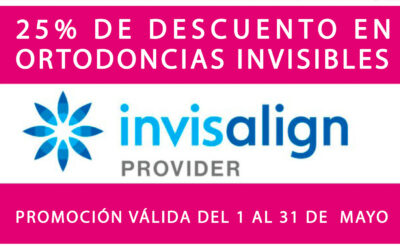 “ATENCIÓN OFERTA: 25% DE DESCUENTO EN ORTODONCIAS INVISIBLES INVISALIGN DEL 1 AL 31 DE MAYO DE 2023”. EN CLÍNICA DENTAL ESTHER MAJÁN QUEREMOS PREMIAR A NUESTROS CLIENTES CON UN DESCUENTO DEL 25% EN ORTODONCIAS INVISIBLES REALIZADAS CON LA RECONOCIDA TECNOLOGÍA INVISALIGN PARA TRATAMIENTOS ORTODÓNTICOS INVISIBLES TRANSPARENTES CON FERULAS ALINEADORES INVISIBLES. NUESTROS PRESTIGIOSOS ORTODONCISTAS DENTISTAS LES INFORMARÁN DE LA OFERTA Y DE LAS VENTAJAS DE DICHA TÉCNICA DE TRATAMIENTO DENTAL ODONTOLÓGICO COMO SON LAS ORTODONCIAS.