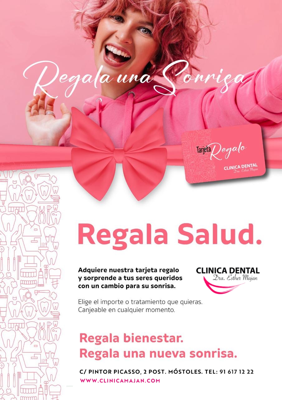 Estas Navidades Regala Salud. Adquiere nuestra tarjeta regalo y sorprende a tus seres queridos con un cambio para su sonrisa. Elige el importe o tratamiento que quieras. Canjeable en cualquier momento. Regala bienestar. Regala una nueva sonrisa. ... CLÍNICA DENTAL ESTHER MAJÁN (MÓSTOLES). PRESTIGIOSOS ODONTÓLOGOS Y TECNOLOGÍA AVANZADA AL SERVICIO DE SU SALUD BUCODENTAL. “Clínica Dental de la Dentista Dra. Esther Maján en Móstoles”. Dirección: Calle del Pintor Picasso 5 (Posterior) 28932 Móstoles (Madrid). Nuestro horario habitual es: De Lunes a Jueves de 9 a 20:00 H y Viernes de 9:00 a 19:00 H. Centro Dental Consultorio Odontológico en Mostoles con excelentes opiniones de nuestros pacientes. Teléfonos Contacto de nuestros dentistas: 91 617 12 22 / 681 117 888. E-mail contacto contacto@clinicamajan.com Centro Dental Consultorio Odontológico en Mostoles con reconocidos Odontólogos Ortodoncistas Odontopediatras Periodoncistas Prostodoncistas Implantólogos etc, con excelentes opiniones de nuestros pacientes. https://www.clinicamajan.com #DentistaMóstoles #DentistasMóstoles #ClinicaDentalMóstoles #ClínicasDentalesMóstoles #OrtodoncistaMóstoles #OrtodoncistasMóstoles #TratamientosDentalesMóstoles #OrtodonciasInvisibles #OrtodoncistasMóstoles #PresupuestosOrtodonciasInvisiblesInvisalign #TratamientosDentalesEconómicosMóstoles #ClinicasDentalesRecomendables #ClinicasDentalesRecomendadasMóstoles #MejorClínicaDentalMóstoles #MejoresDentistasMóstoles #DentistasEspañolesMóstoles #TacDentalesMóstoles #RadiografíasBucalesMóstoles #OdontopediatríaMóstoles #RevisionesDentalesNiñosMóstoles #DentistasNiñosAdolescentesMóstoles #OfertasTratamientosDentalesMóstoles #PromocionesOfertasFamiliasNumerosasDentistasMóstoles #ClínicasDentalesOfertasFamiliasNumerosas #RadiografíasDentalesMóstoles #TacDentalesMóstoles #TelerradiografíasMóstoles #tacsbucales #Radiografías3DMóstoles #RadiografíasBucalesMóstoles #PruebasRadiológicasDentales #PruebasDentatesMóstoles #DentistasMóstoles #ClínicasDentalesMóstoles #OrtodonciasInvisiblesMóstoles #OfertasOrtodonciasInvisibles #OrtodonciaInvisibleZonaSurMadrid #PresupuestosOrtodonciasInvisibles #OfertasOrtodonciasSpark #PromocionesOrtodonciasSpark #DescuentosOrtodonciasSpark #OrtodonciasMóstoles #OrtodonciasMóstolesMadrid #OrtodonciasAlignersInvisiblesTransperentesMadrid #OdontologosMóstoles #EsteticaDentalMóstoles #DentistasEstéticos #CosméticaDentalMóstoles #ClinicasDentalesMóstoles #EndodonciasMóstoles #EndodonciaEconómicasMóstoles #PreciosPresupuestosEndodonciasMóstoles #DentistasEndodonciasMóstoles #ClínicasDentalesMóstoles #OdontopediatríaMóstoles #OdontopediatrasMóstoles #DentistasNiñosMóstoles #ClínicasDentalesNiñosMóstoles #RevisionesDentalesNiñosMóstoles #dentistasmóstoles Como clínica dental prestamos todo tipo de servicios de tratamientos dentales con dentistas odontólogos con gran experiencia y para todo tipo de clientes de todos los barrios, urbanizaciones y distritos de Móstoles, como son el parque coímbra, colonia guadarrama del distrito oeste, distrito centro que abarca el ayuntamiento, la plaza del pradillo y sus zonas limítrofes, también en la zona norte-universidad, en los barrios como los rosales, estoril II, iviasa ii, las nieves, corona verde, la princesa, la carcavilla, la luna, parque vosa y el recreo. También en la zona sur-este villafontana, estoril I, cerro prieto, pinar de móstoles, la loma, el soto, san fernando, villaeuropa, hospital y pinares llanos, etc. Distrito 1, denominado Centro, que comprende el Casco Antiguo, delimitado por la Avda. de Portugal, calle Baleares, calle Las Palmas y calle Oviedo, incluyendo estas últimas calles. Sede: Calle San Antonio, nº 2. Distrito 2, denominado Norte-Universidad, que comprende el ámbito situado entre la carretera de Villaviciosa y la zona norte de la Avda. de Portugal. Avenida Alcalde de Móstoles. Distrito 3, denominado Sur-Este, que comprende el ámbito situado entre la Avda. de Portugal, la calle Baleares, la calle Las Palmas y la calle Moraleja de en medio. Calle Libertad, Pau Móstoles Sur. Distrito 4, denominado Sur-Oeste, que comprende los barrios de El Soto, Villaeuropa, Pinares Llanos, Azorín, Barrio de San Fernando, Sotoverde, calle Huesca, zona del Hospital, Polígono Industrial nº 1 y aledaños. Calle Granada. Distrito 5, denominado Parque Coimbra-Colonia Guadarrama y que comprende dichas zonas de #Móstoles.